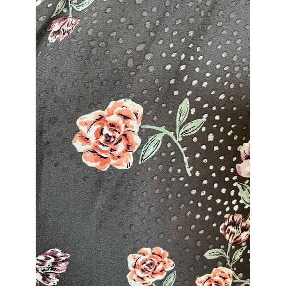 Torrid Top Women 5X Gray Ruffle Pullover Lace Floral Polka Dot Feminine Dainty - Picture 5 of 14